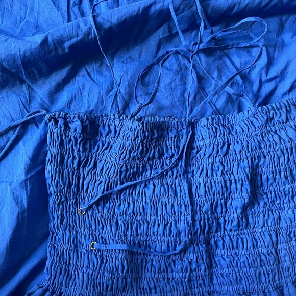 Faithfull the Brand Agolde Midi Dress Sicilian Blue XXL - Picture 7 of 11